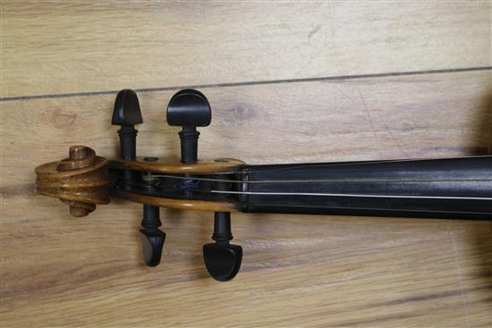 A violin and two bows